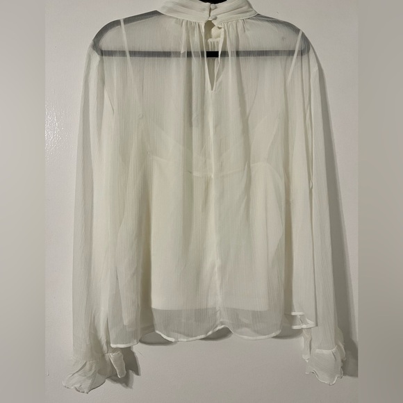 Anthropologie White Sheer Blouse - Picture 5 of 6